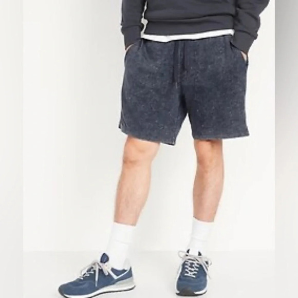 NWT Old Navy Mens XXL 2XL Mineral Navy Blue Garment Dyed 7” Sweat Shorts New - Picture 1 of 7